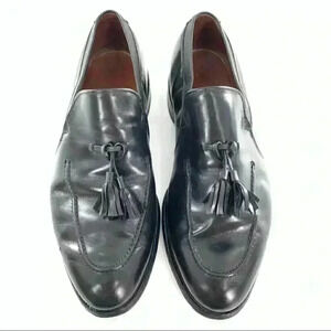 Allen Edmonds Ethan size 9.5 black leather vintage 90s slip on tassel loafers